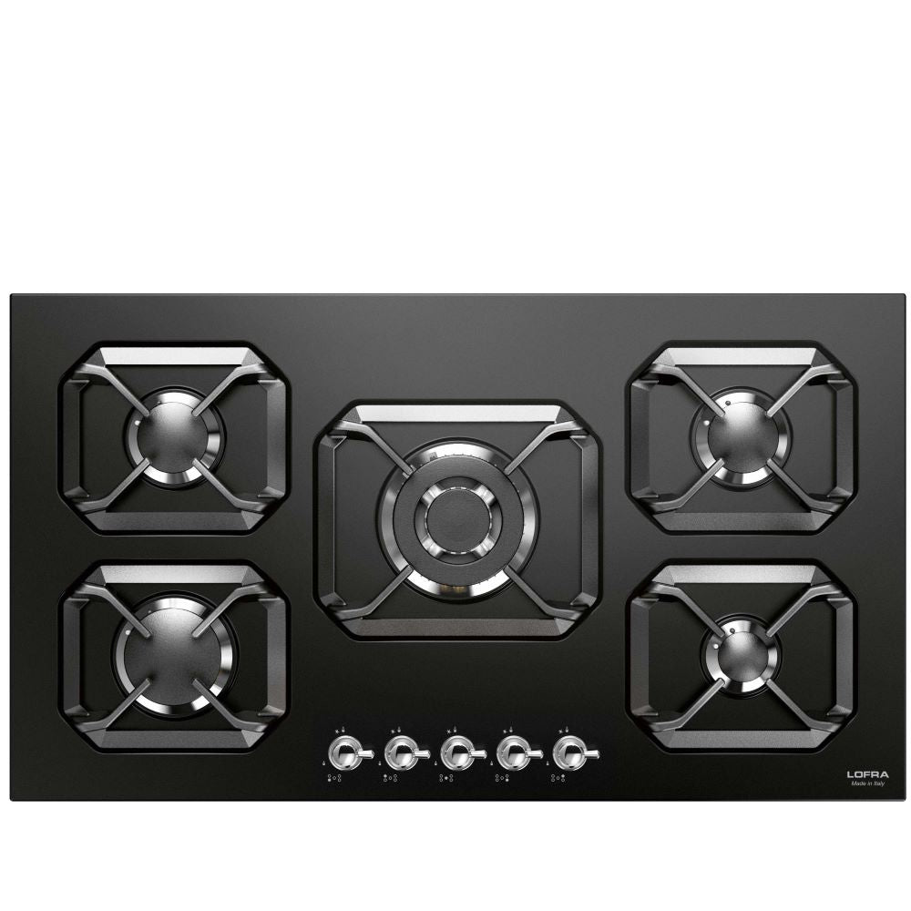 Lofra Dolcevita 90 HRNM9AO CHR Retro Black 5 Burner Low Profile Gas Hob 90cm