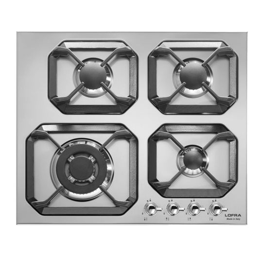 Lofra Dolcevita 60 HRS6GO Ch Retro Steel 4 Burner Gas Hob 60cm