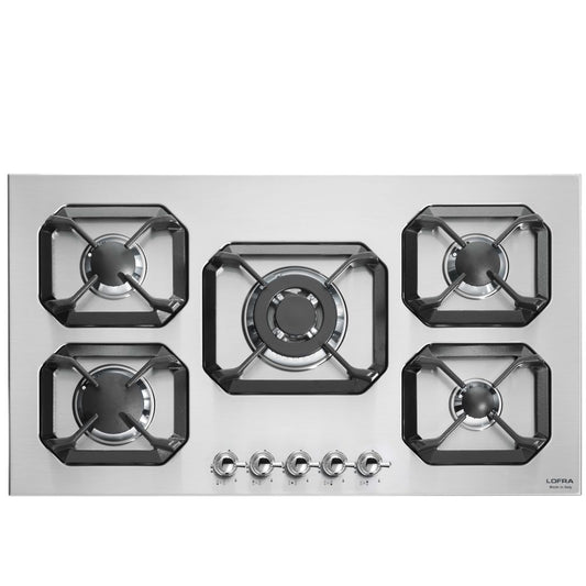 Lofra Dolcevita 90 HR 9AO CHR Retro Stainless 5 Burner Low Profile Gas Hob 90cm Stainless & Chrome