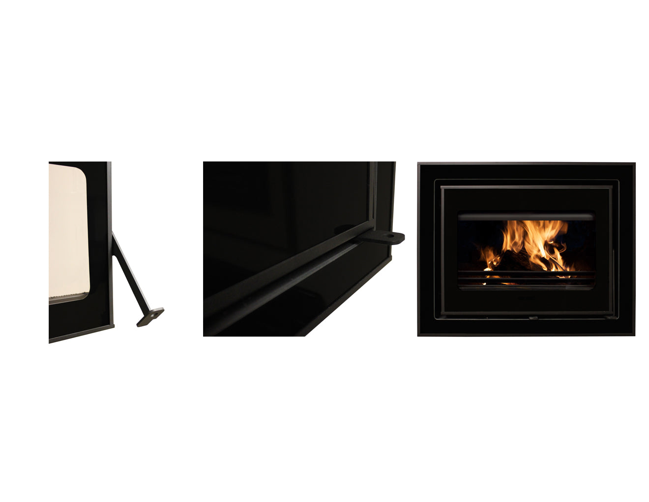 Vitae 5kw Landscape Glass Door Solid Fuel Wood Burner Inset Stove & Flue Bundle (9m Flue Kit)