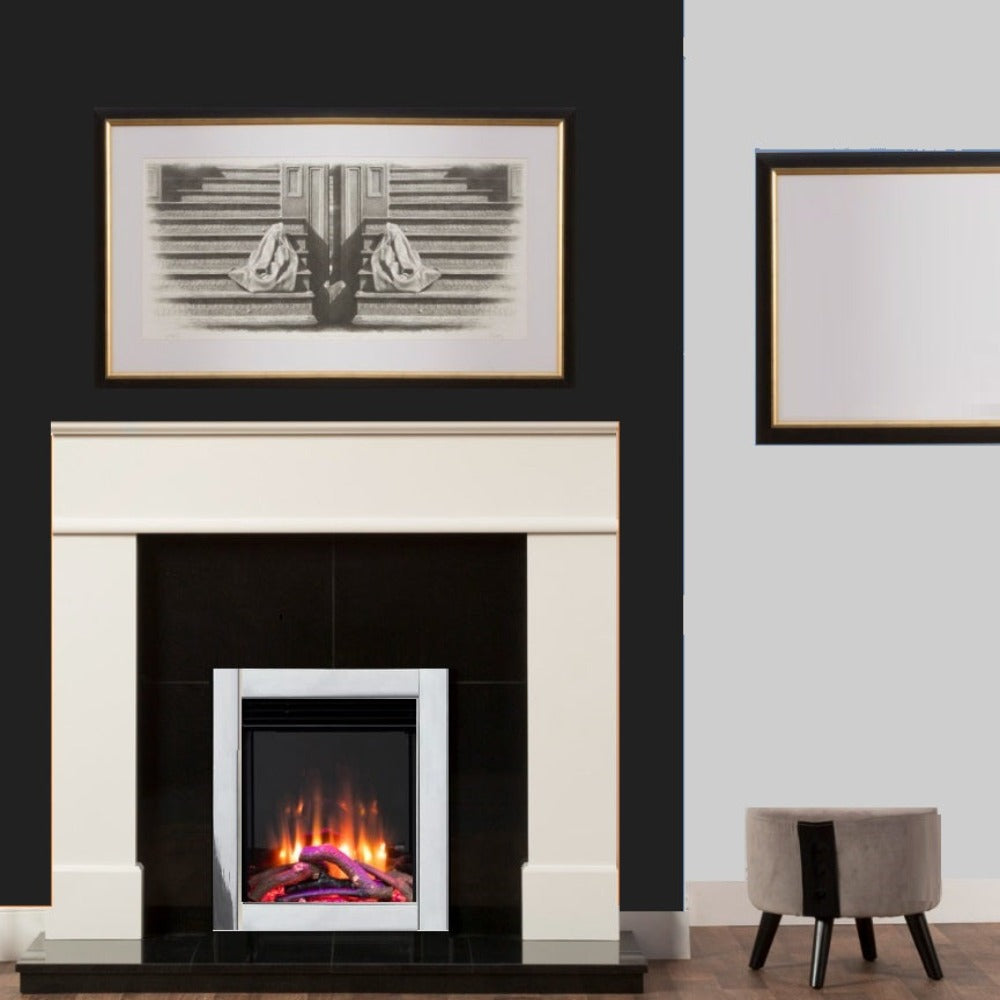 Iconic Viva 400 Log Effect Electric Fire with Black Steel Frame