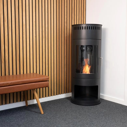 Scandi-Flame Washington Bioethanol Cylindrical Stove with Log Box