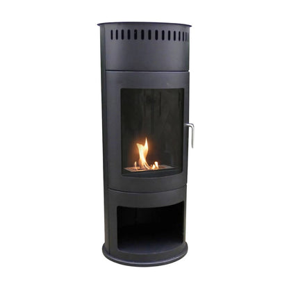 Scandi-Flame Washington Bioethanol Cylindrical Stove with Log Box