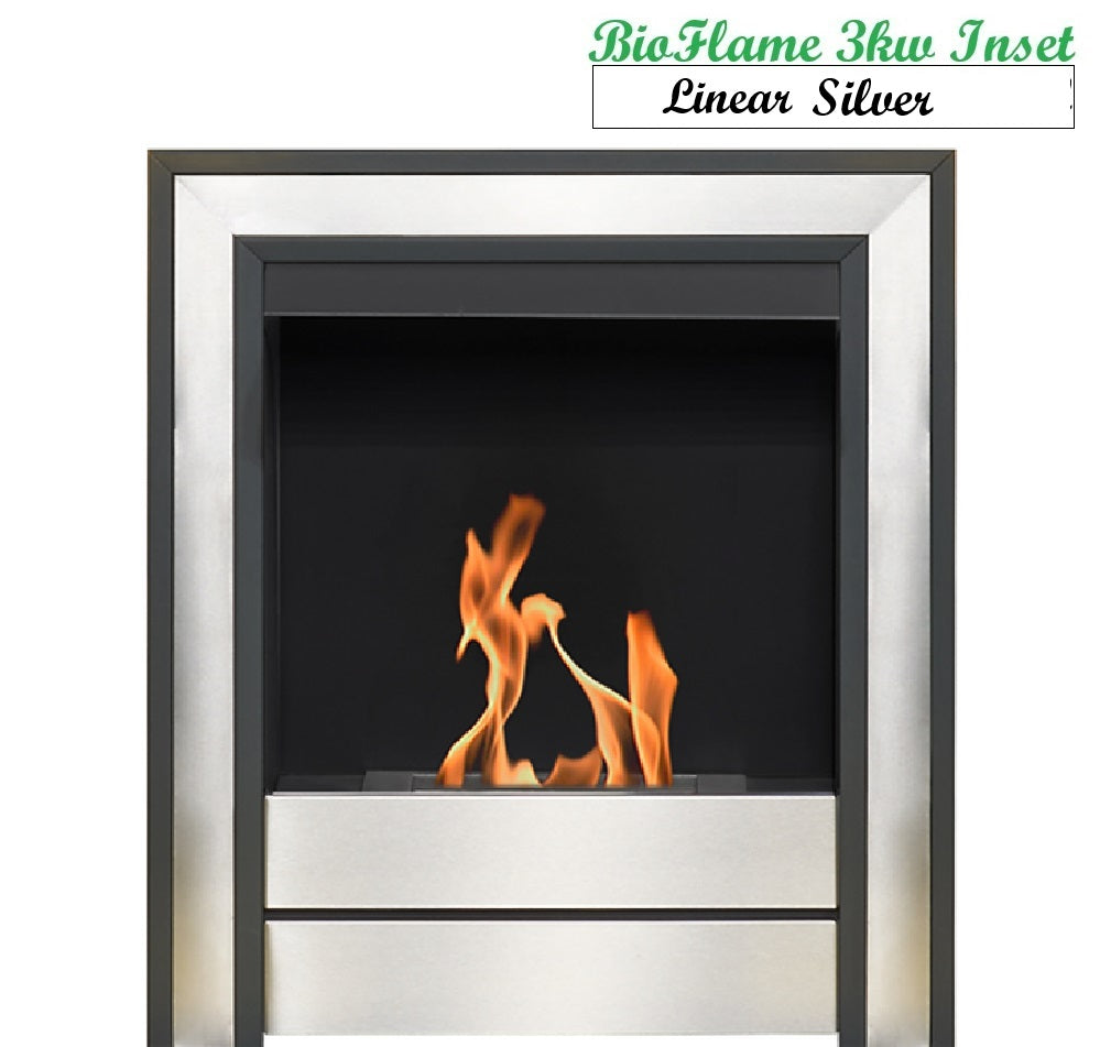 Bio-Flame Linnear Real Flame Bioethanol Inset Fire for Fireplaces (3kW)