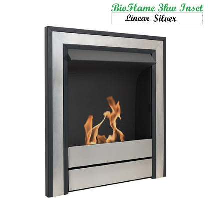 Bio-Flame Linnear Real Flame Bioethanol Inset Fire for Fireplaces (3kW)