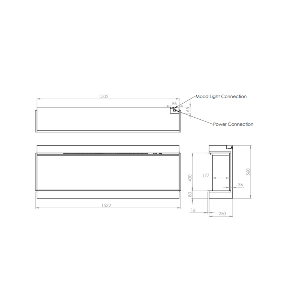 C&J Luminosa 150 Multi-Sided Electric Fire