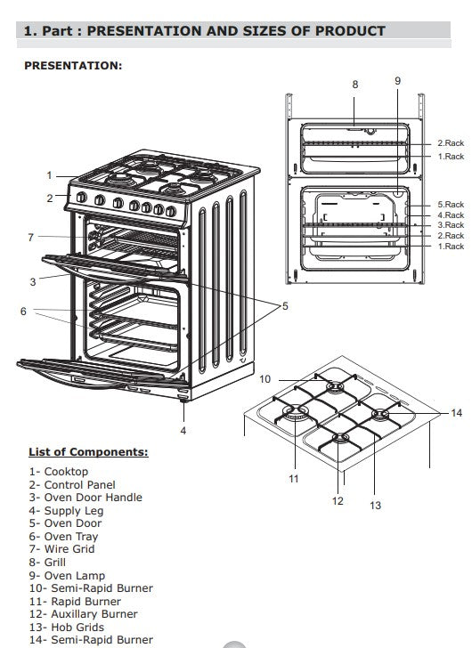 Nordmende 500mm Natural Gas White Cooker TGCCTG51WH 50cm