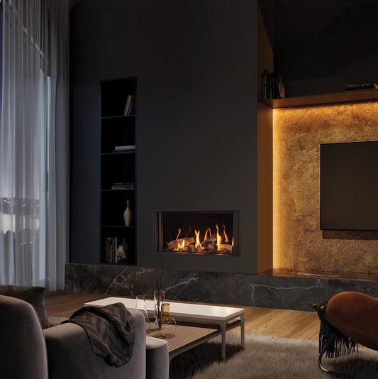 Gazco Onyx Avanti 65 Conventional Flue Log Effect Gas Fire with Edge Plus Frame