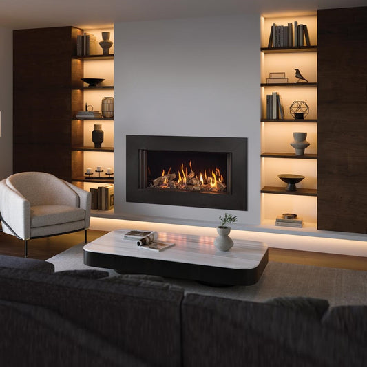 Gazco Onyx Avanti 85 Conventional Flue Log Effect Gas Fire with Expression Frame