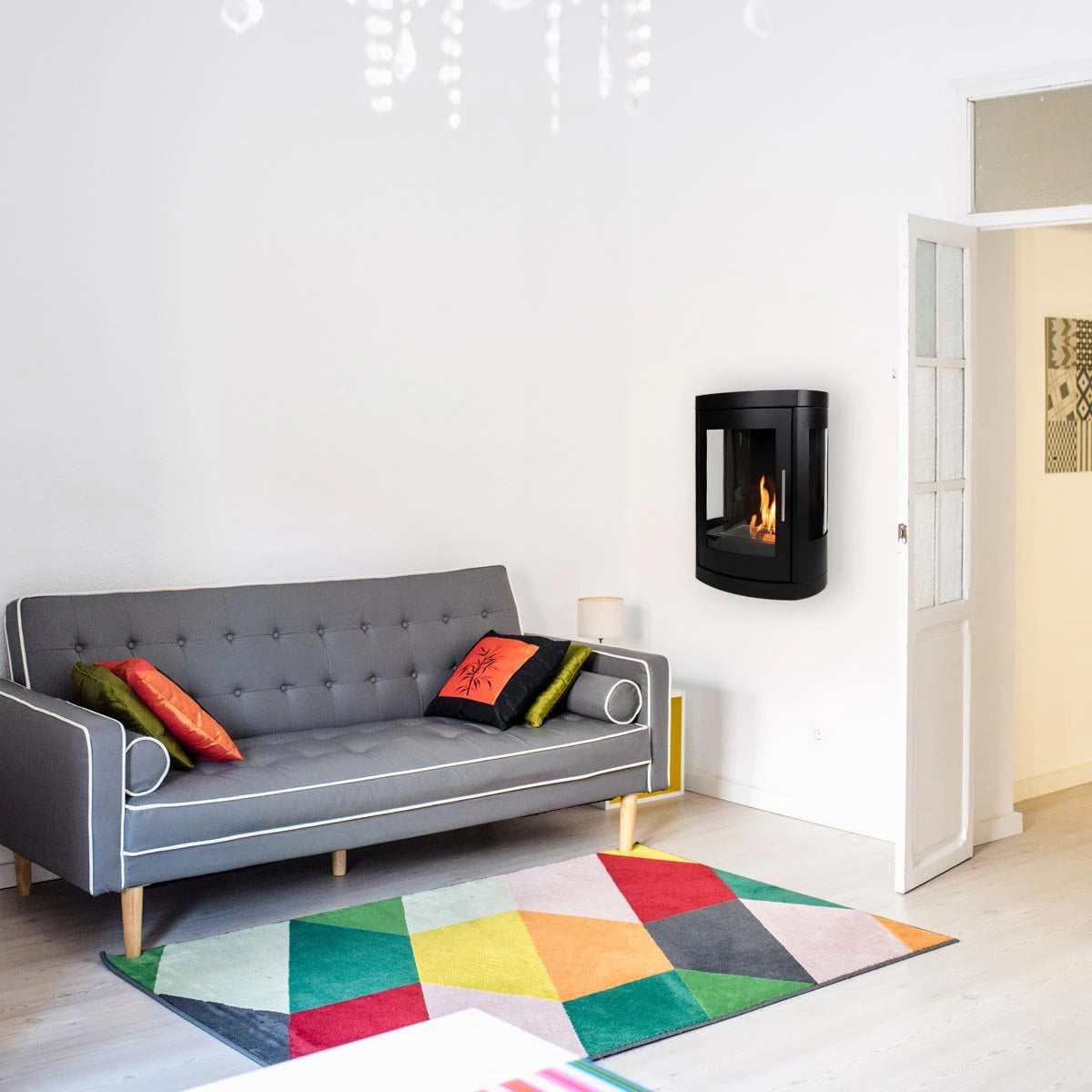 Scandi-Flame Oregon Wall-Mounted Bioethanol Stove – No Chimney, No Problem!