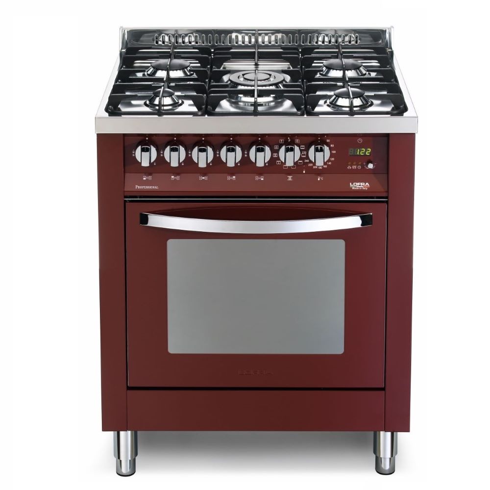 LOFRA RAINBOW 70 76MFT/C Dual Fuel Range Gas Cooker Burgundy