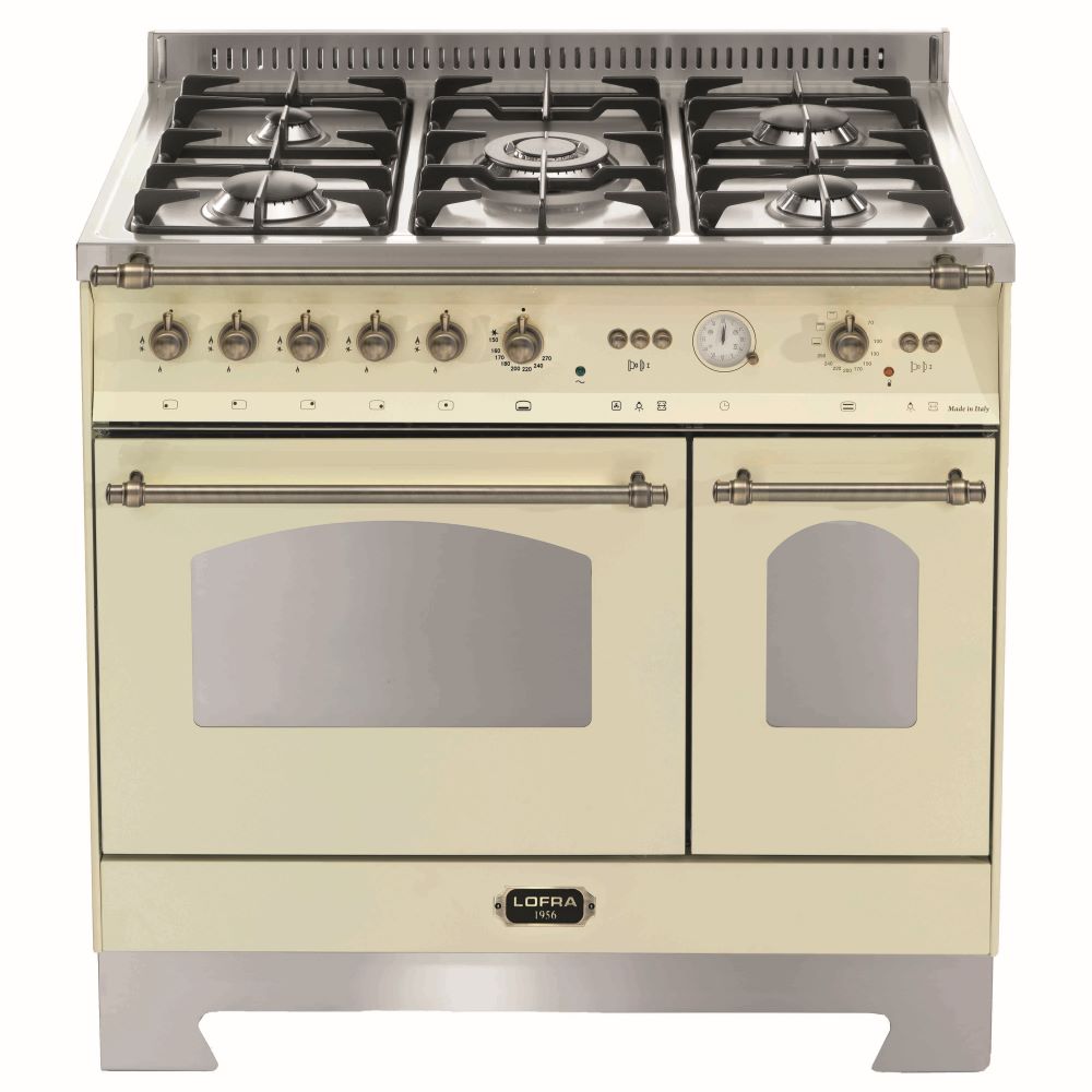 Lofra Dolcedvita 90 RBID 96MFTECI /GvGt Gas Dual Fuel Range Cooker 90cm Cream & Bronze