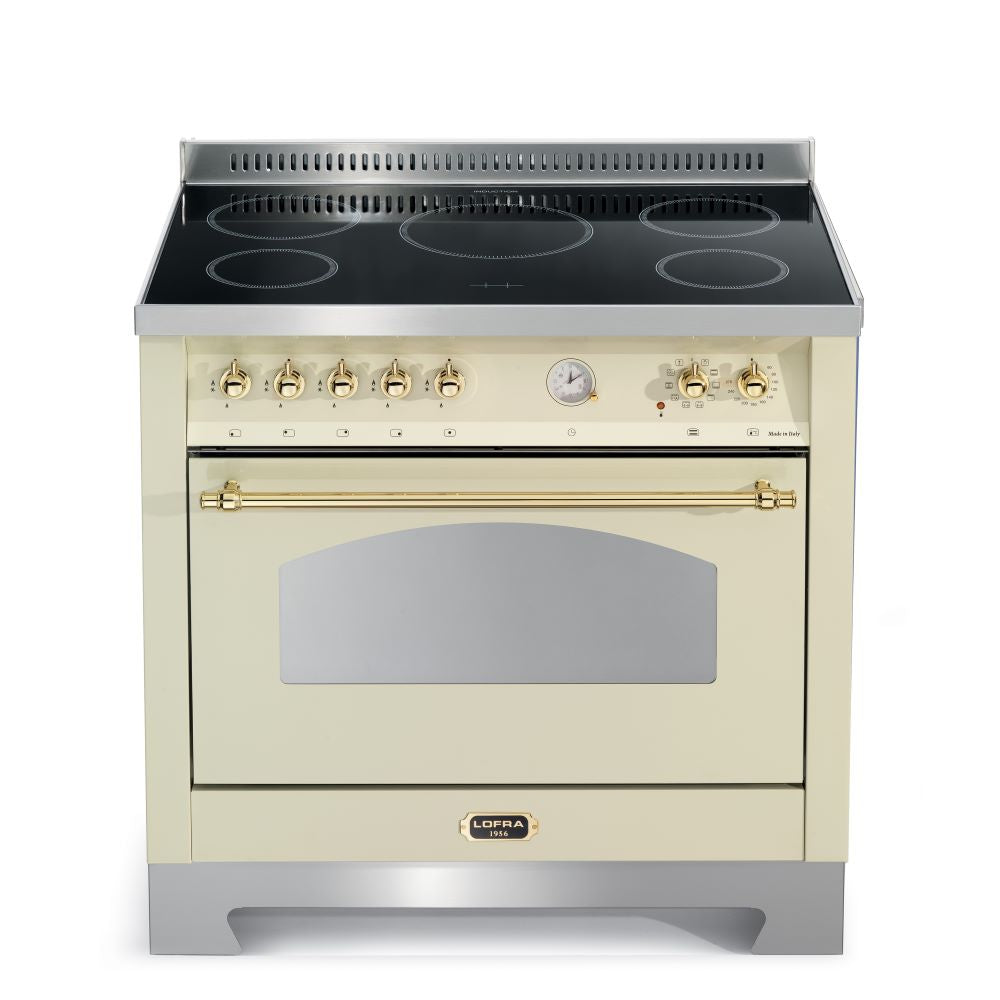 Lofra Dolcevita 90 RBIG 96MFT /5i Induction Electric Range Cooker 90cm Cream & Brass