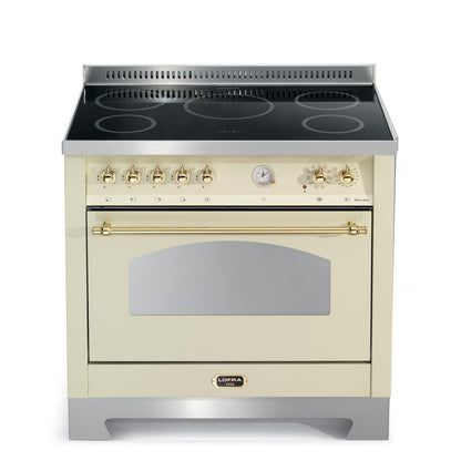 Lofra Dolcevita 90 RBIG 96MFT /5i Induction Electric Range Cooker 90cm Cream & Brass