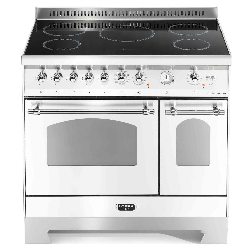 Lofra Dolcevita 90 RBID 96MFTECI Gas Dual Fuel Range Cooker 90cm White and Chrome