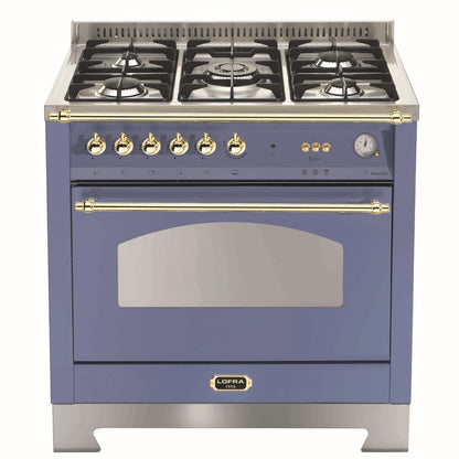 Lofra Dolcevita 90 RLVG 96MFT Gas Dual Fuel Gas Range Cooker 90cm Lavender & Brass