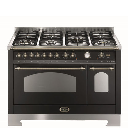 LOFRA DolceVita RNMD 126MFT 120cm Gas Dual Fuel Italian Range Cooker Classic Black and Bronze