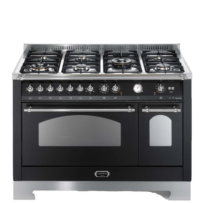 LOFRA DolceVita RNMD 126MFT 120cm Gas Dual Fuel Italian Range Cooker Classic Black and Chrome