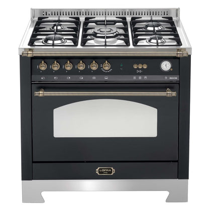 Lofra Dolcevita 90 RNMG 96MFT / GvGt Gas Dual Fuel Range Cooker Black and Bronze