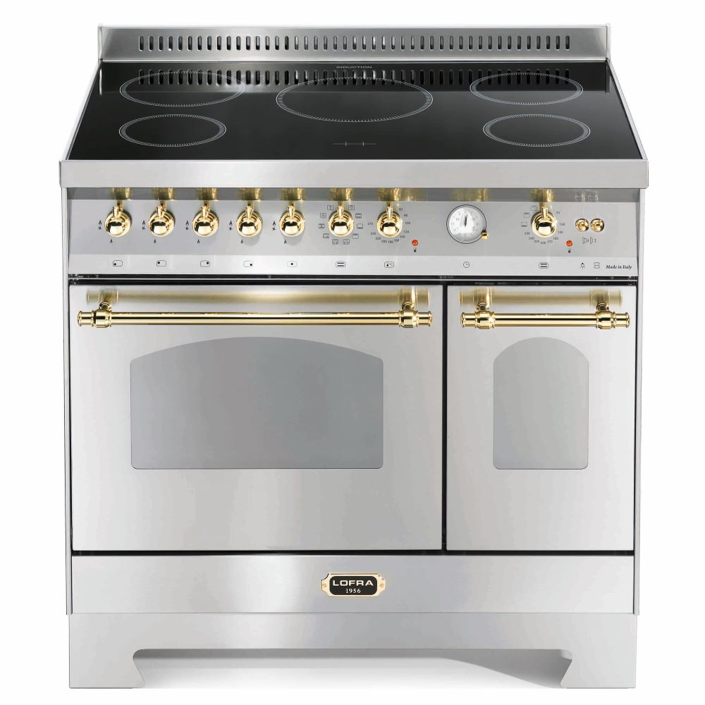 Lofra Dolcevita RSD 96MFTE/5I Induction Electric Range Cooker 90cm Steel and Brass