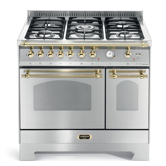 Lofra Dolcevita 90 RSD 96MFTECI / GvGt Gas Dual Fuel Range Cooker 90cm Stainless & Brass