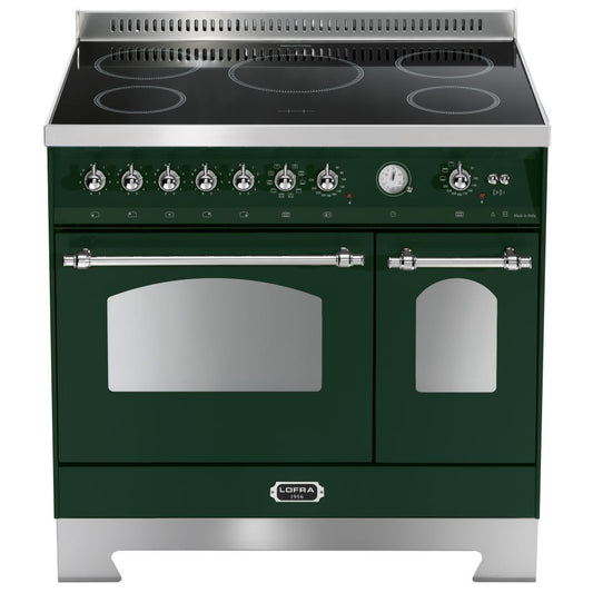 Lofra Dolcevita 90 RVD 96MFTE/5I Induction Electric Range Cooker 90cm Green and Chrome