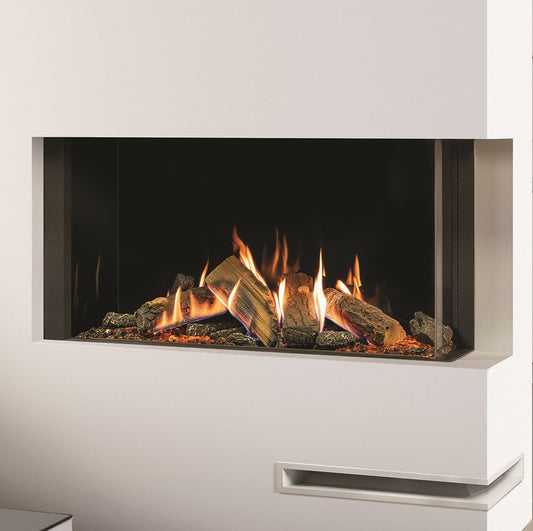 Gazco Reflex 105-2 2-Sided Balanced Flue Gas Fire with Edge Frame