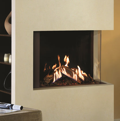 Gazco Reflex 75T-2 2 Sided Balanced Flue Gas Fire with Edge Frame