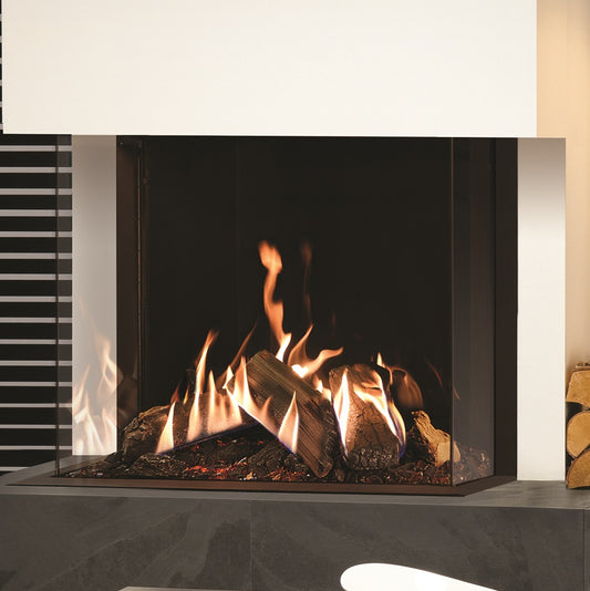 Gazco Reflex 75T-3 3 Sided Balanced Flue Gas Fire with Edge Frame