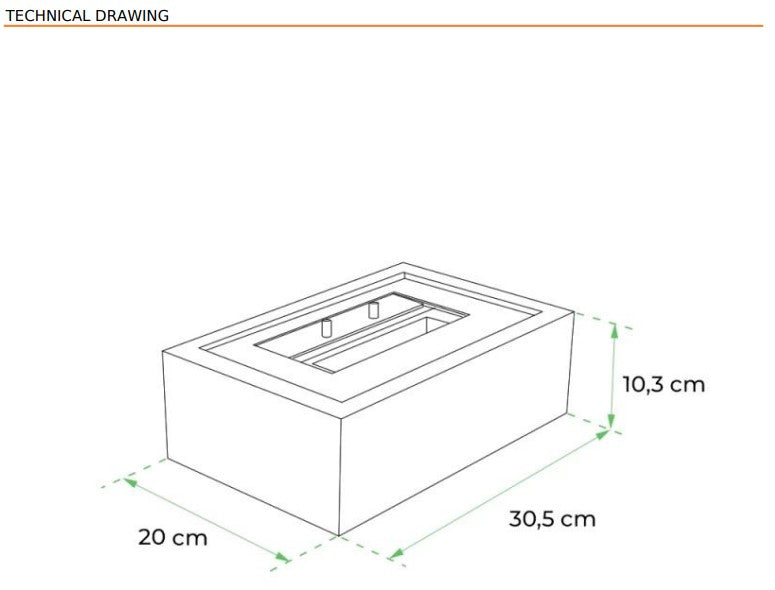 Scandi-Flame Rhombus Bioethanol Fireplace Chamber Grate Insert