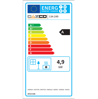 Gazco Riva2 500 Balanced Flue Log Effect Gas Fire with Icon XS Black Glass Frame