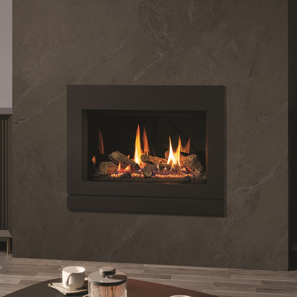 Gazco Riva2 600 Balanced Flue Log Effect Gas Fire with Designio2 Steel Frame