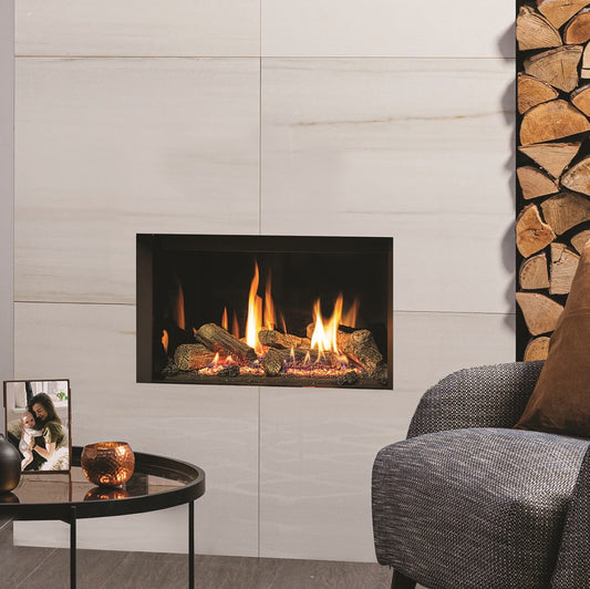 Gazco Riva2 600 Conventional Flue Log Effect Gas Fire with Edge Frame