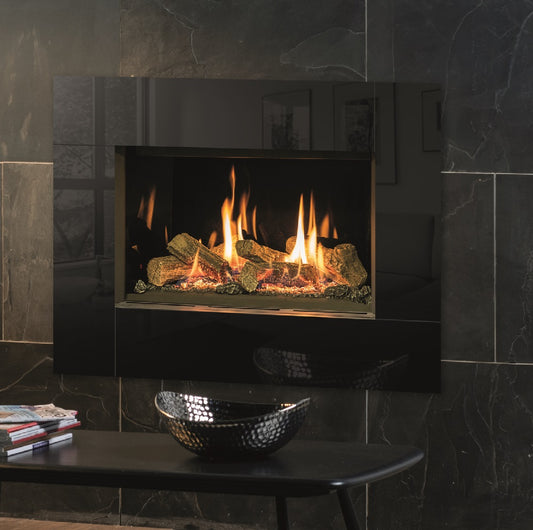 Gazco Riva2 600 Conventional Flue Log Effect Gas Fire with Icon XS Glass Frame