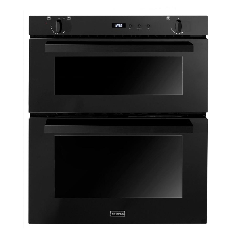 Stoves SGB700PS BLK Black Glass Built In Double Gas Oven