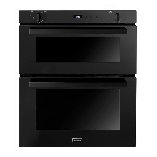 Stoves SGB700PS BLK Black Glass Built In Double Gas Oven