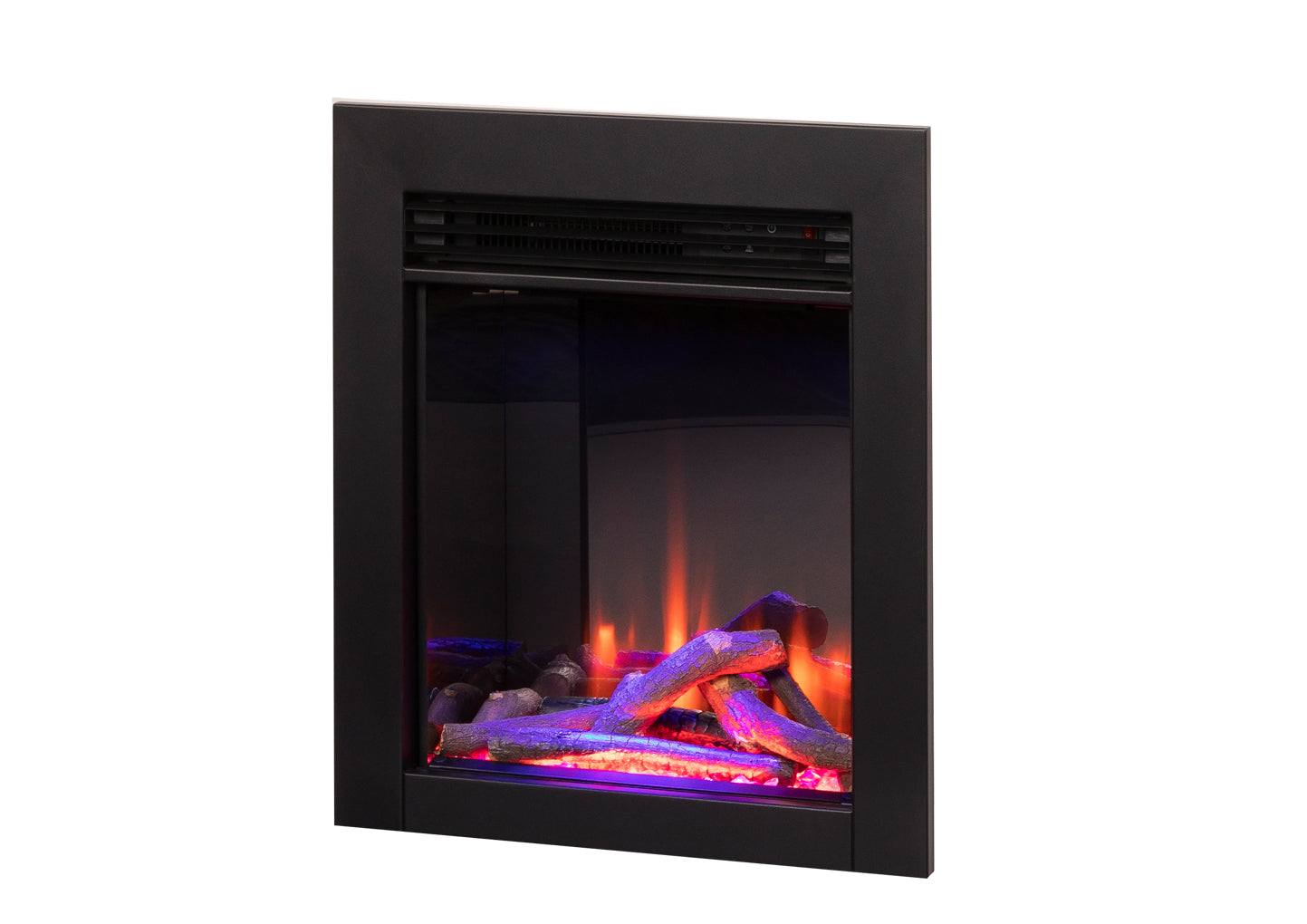 Iconic Viva 400 Log Effect Electric Fire with Black Glass Frame