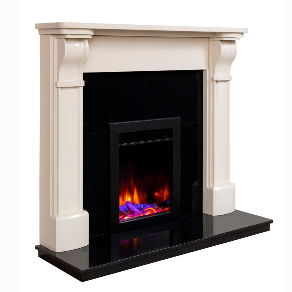 Iconic Viva 400 Log Effect Electric Fire with Black Steel Frame