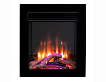 Iconic Viva 400 Log Effect Electric Fire with Black Glass Frame