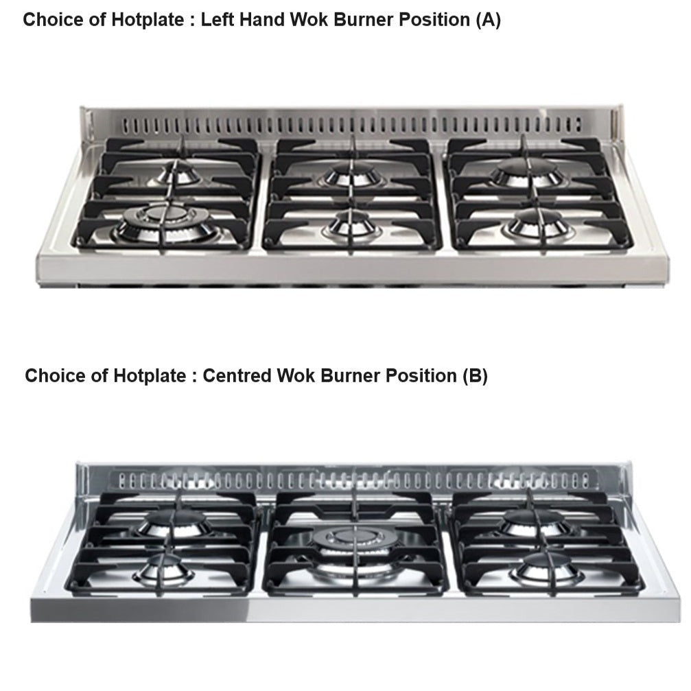 Hotplate Choice- Lofra Maxima 90 MG96MF GV-C-CIS Gas Dual Fuel Range Cooker Polished Steel 90cm