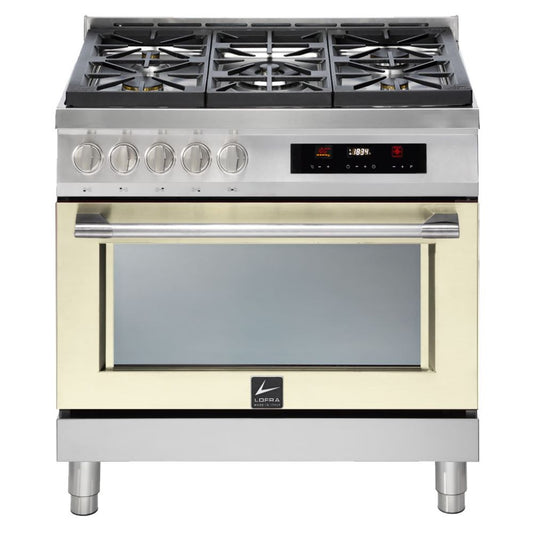 Lofra Italia 90D ABI G96WMFTA AEO Cream Gas Dual Fuel Range Cooker 90cm