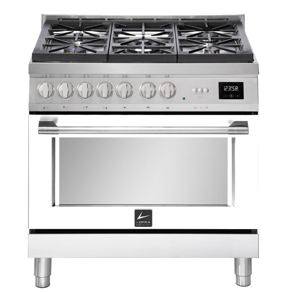 Lofra Italia 90G ABP 96WGVGT/AEO White Large Oven Gas Range Cooker 90cm