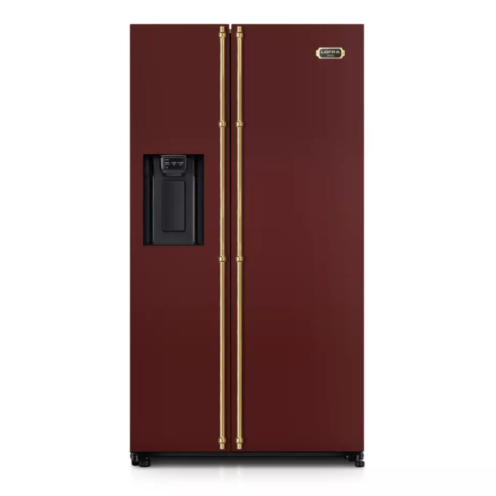 Burgundy Lofra Dolcevita GF-917 American Fridge Freezer SXS 92cm