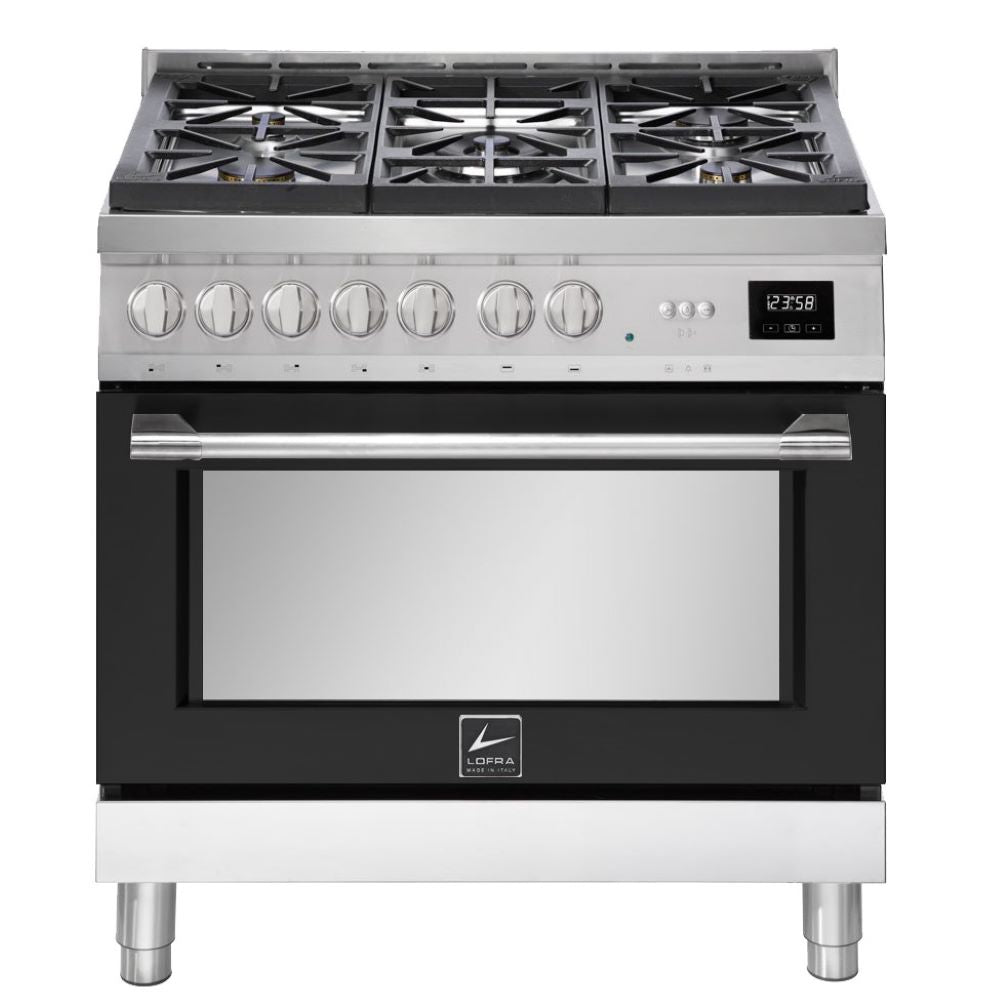 Lofra Italia 90G ABIG 96WGVGT/AEO Black Large Oven Gas Range Cooker 90cm