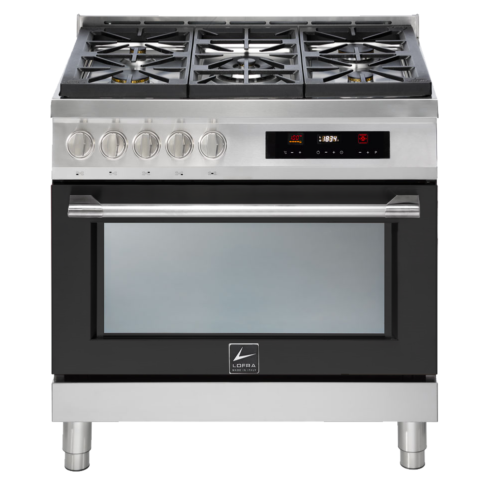 Lofra Italia 90D ANM G96WMFTA AEO Black Gas Dual Fuel Range Cooker 90cm