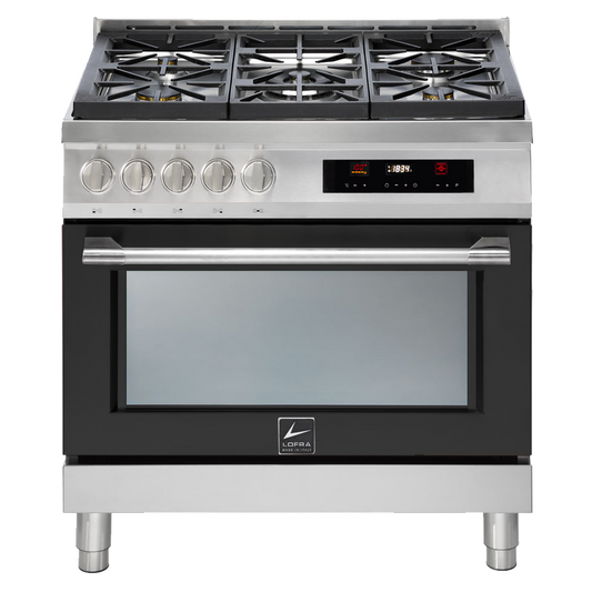 Lofra Italia 90D ANM G96WMFTA AEO Black Gas Dual Fuel Range Cooker 90cm