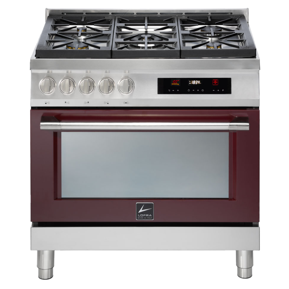 LOFRA ITALIA 90D AR G96WMFTA AEO Burgundy Gas Dual Fuel Range Cooker 90cm