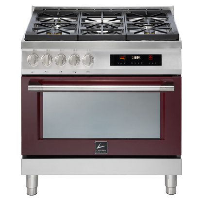 LOFRA ITALIA 90D AR G96WMFTA AEO Burgundy Gas Dual Fuel Range Cooker 90cm