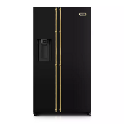 Front View Black Lofra Dolcevita GF-917 American Fridge Freezer SXS 92cm