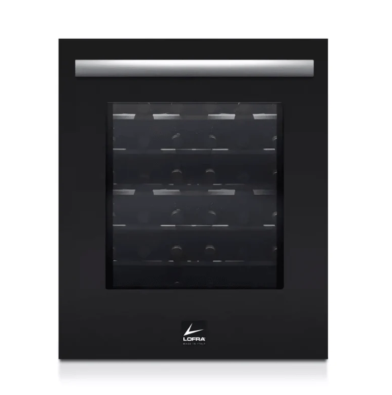 Lofra Professional Integrated Wine Cooler 36T Black 36 Bottle Dual Zone Wood Shelving